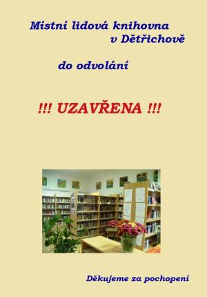 Uzavření knihovny v Dětřichově do odvolání 1
